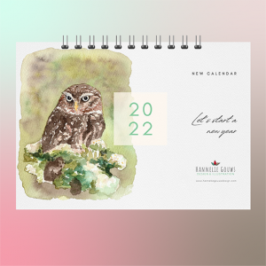 Free Watercolour Bird Calendar 2022